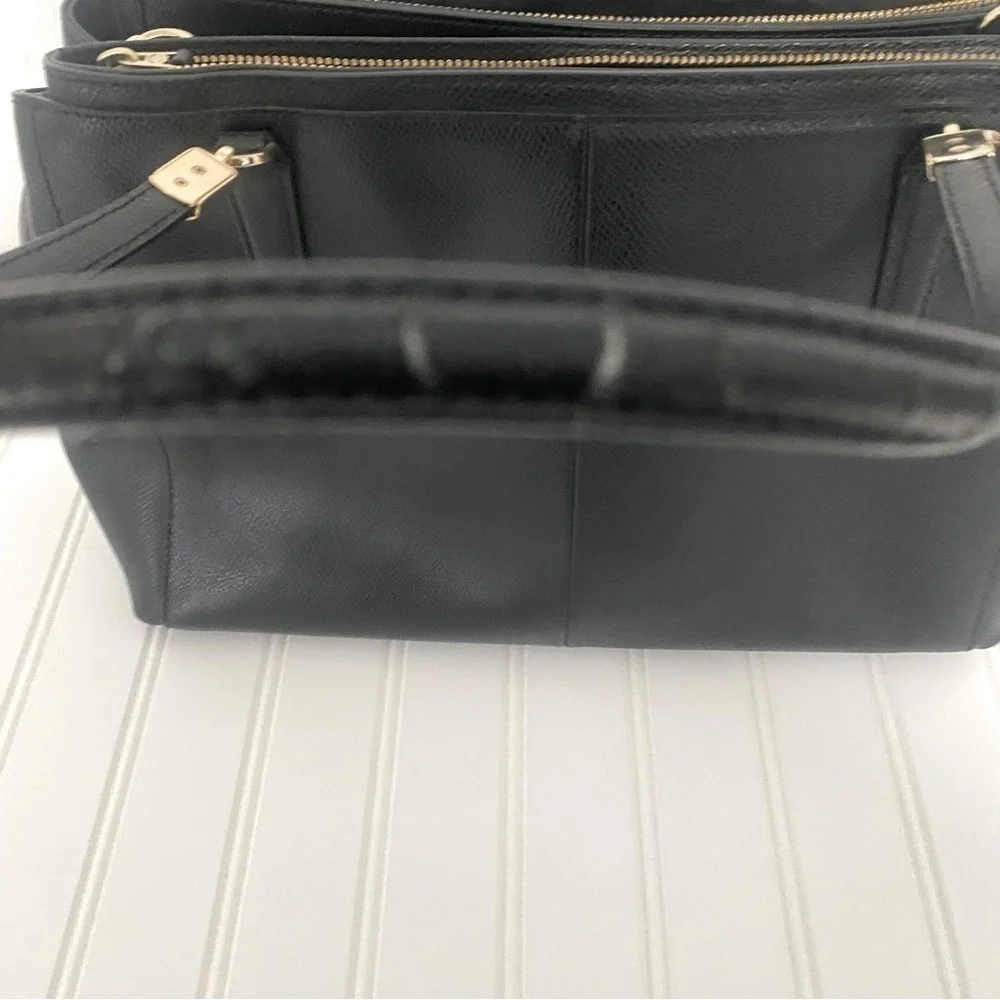 AUTHENTIC COACH CHRISTIE Carryall In Midnight Black Leather, Shoulder Tote Bag